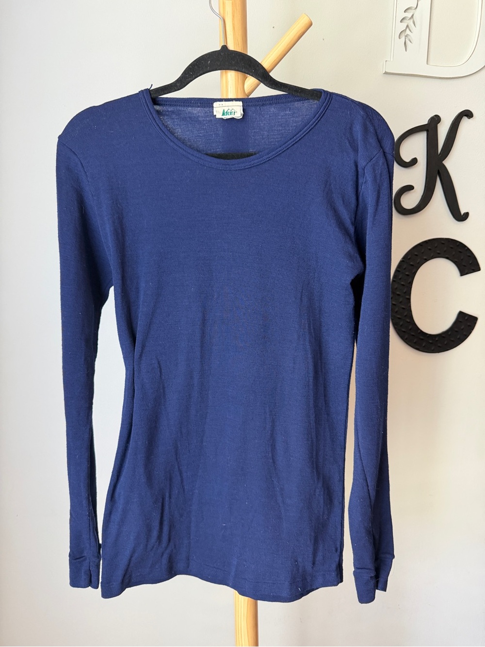 Vntg REI Long Sleeve Top Navy Blue Base Layer Women’s Size Medium Shirt